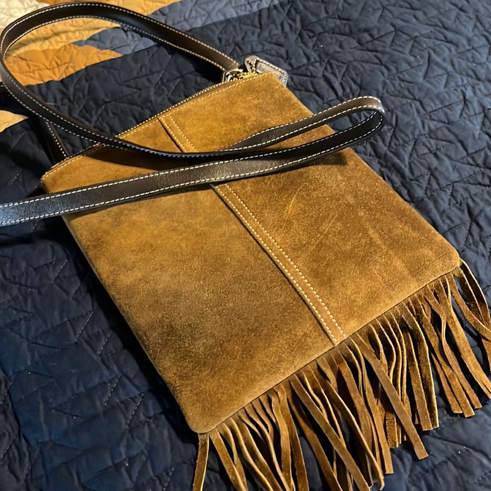 Suede Coach Fringe crossbody